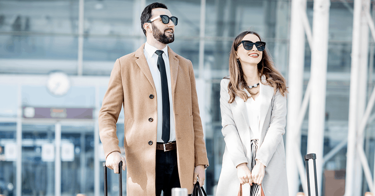 Make sure you're comfortable and looking stylish on your next flight. Image credit: Ross Helen/iStock