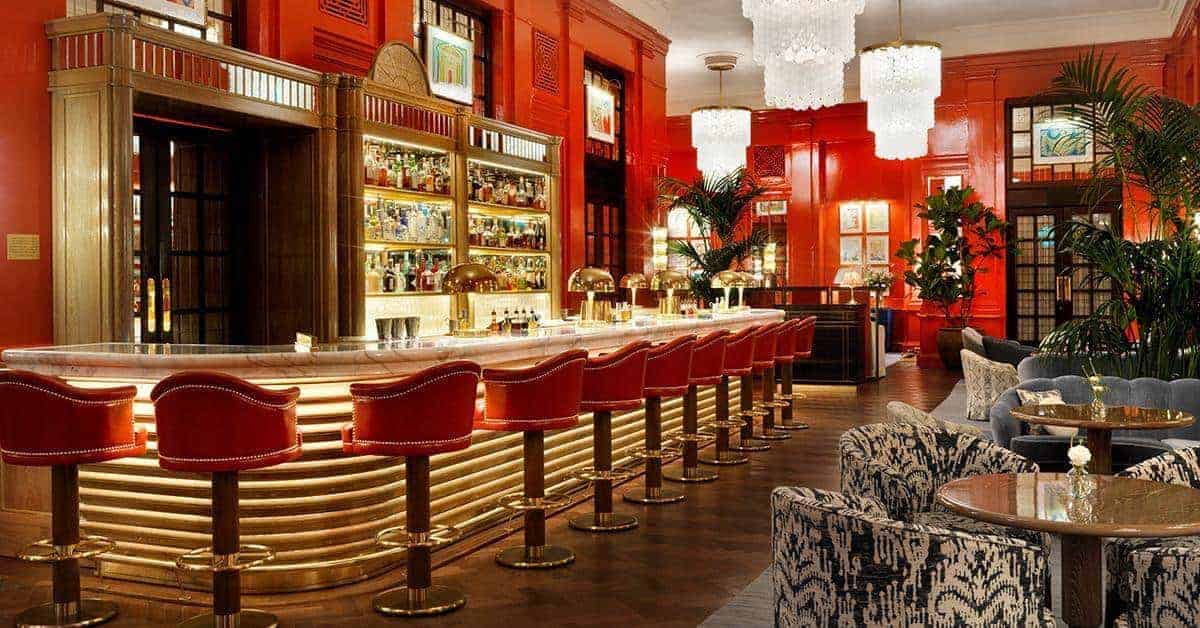 The Bloomsbury's Coral Room hotel bar offers warmth and charm. Image credit: The Coral Room.