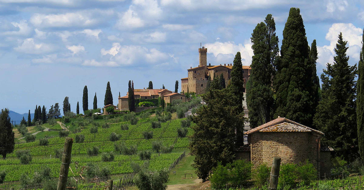 Castello Banfi is hidden within the ground's vineyards. Image credit: Castello Banfi