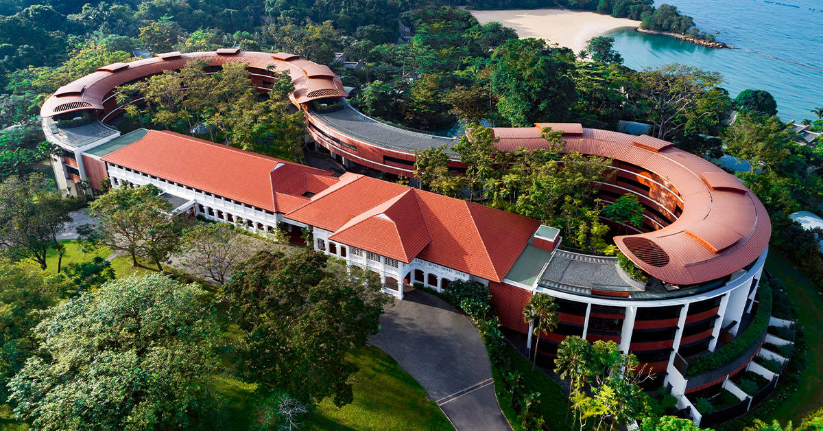 Aerial shot of Capella Singapore hotel. Image credit: Capella Singapore