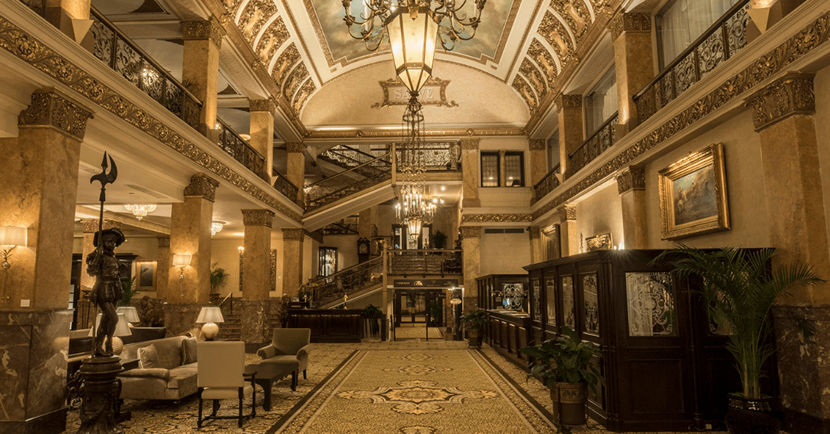 The Pfister Hotel lobby interior. Image credit: The Pfister Hotel