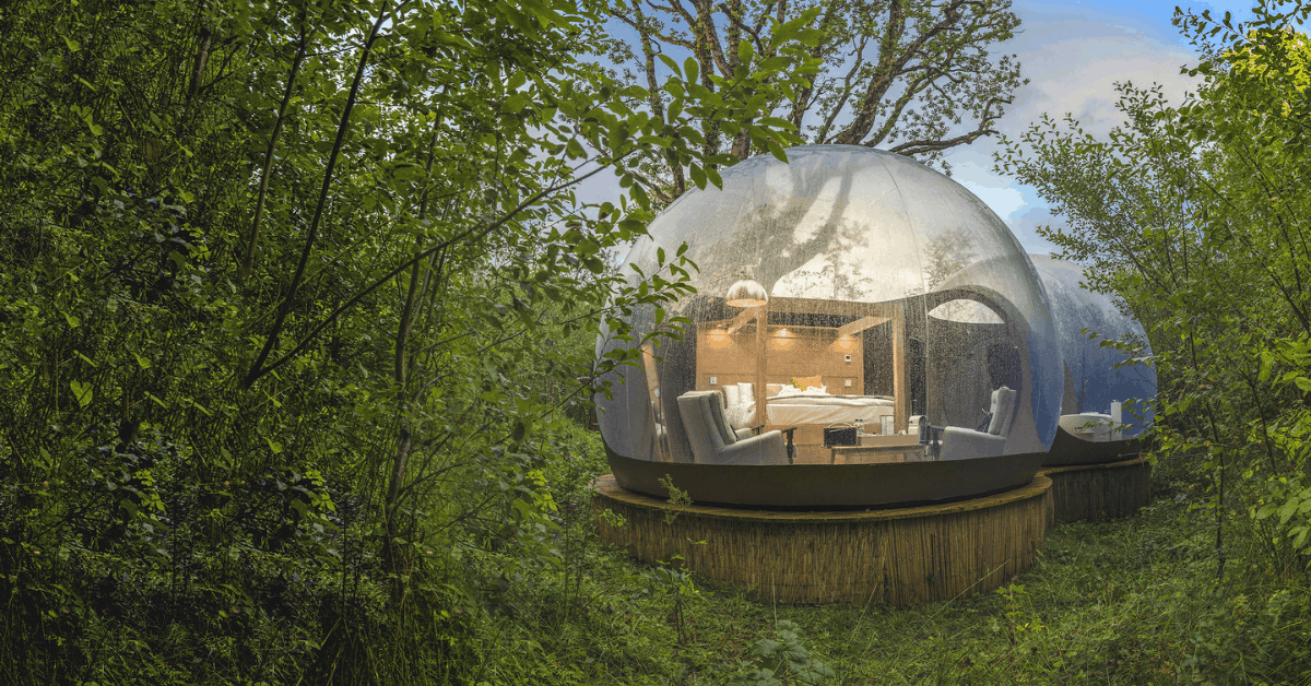 Try something different with these bubble dome options at Finn Lough. Image credit: Finn Lough