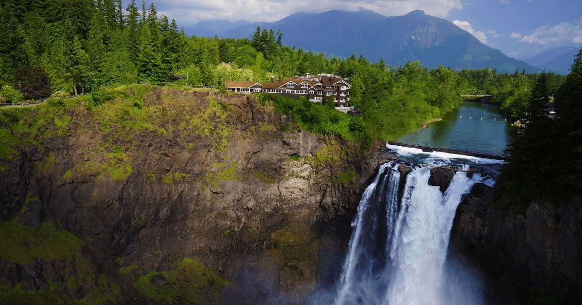 Stay next to Snoqualmie Falls at this U.S resort. Image credit: Salish Lodge 