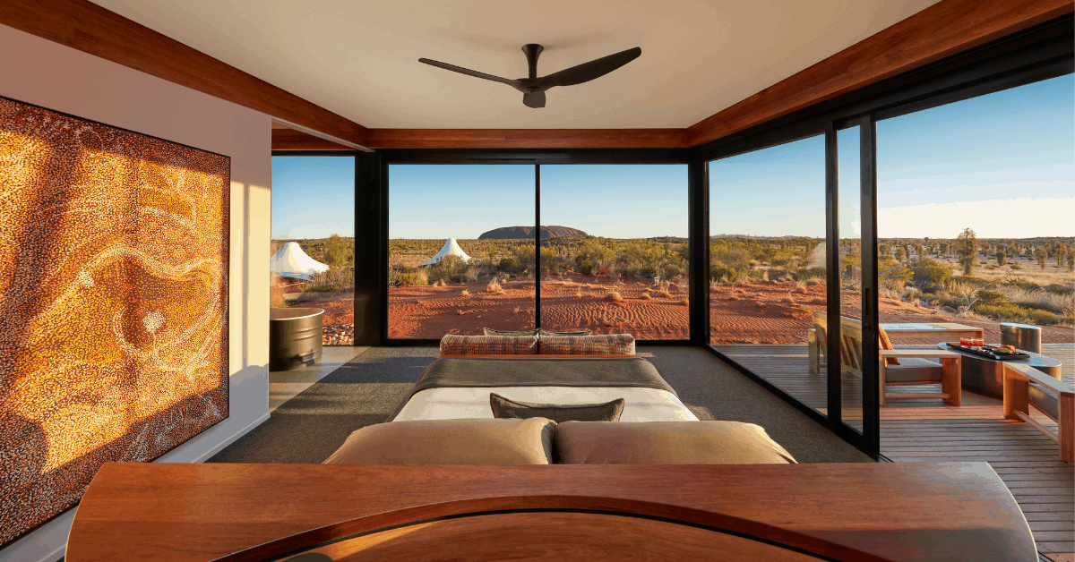Wake up to views of Uluru, one of the best honeymoon hotels Image credit: Longitude 131°