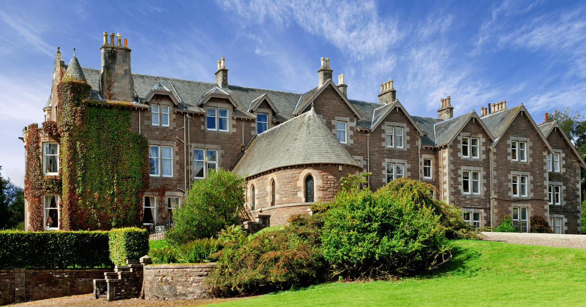 Cromlix has a castle-like exterior set in the rolling hills of Scotland. Image credit: Cromlix﻿