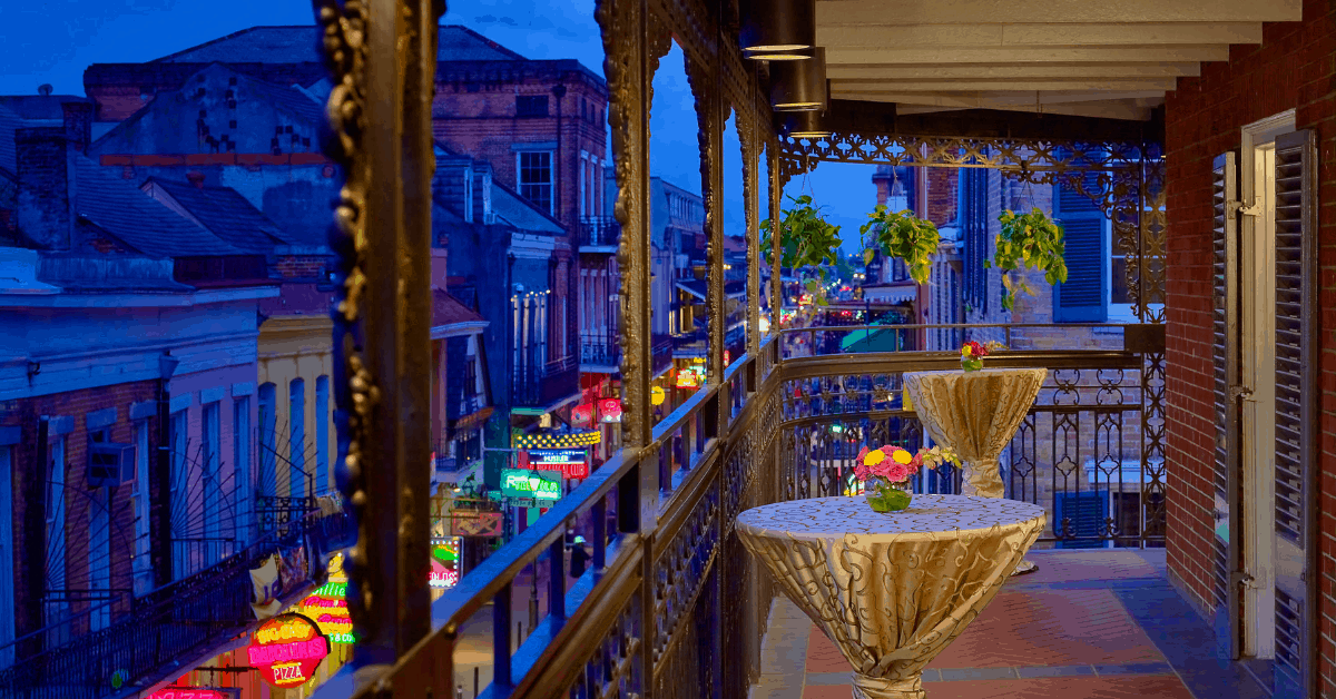 The view from the balcony of the Royal Sonesta New Orleans. Image credit: Royal Sonesta New Orleans