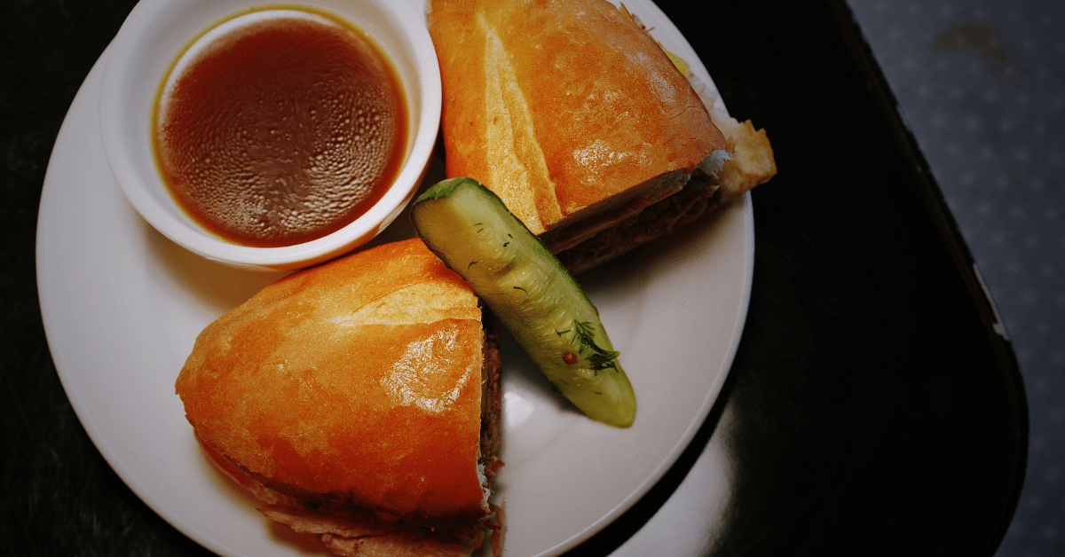 The much-talked about Coles French Dip sandwich. Image credit: Courtesy of Cole's French Dip