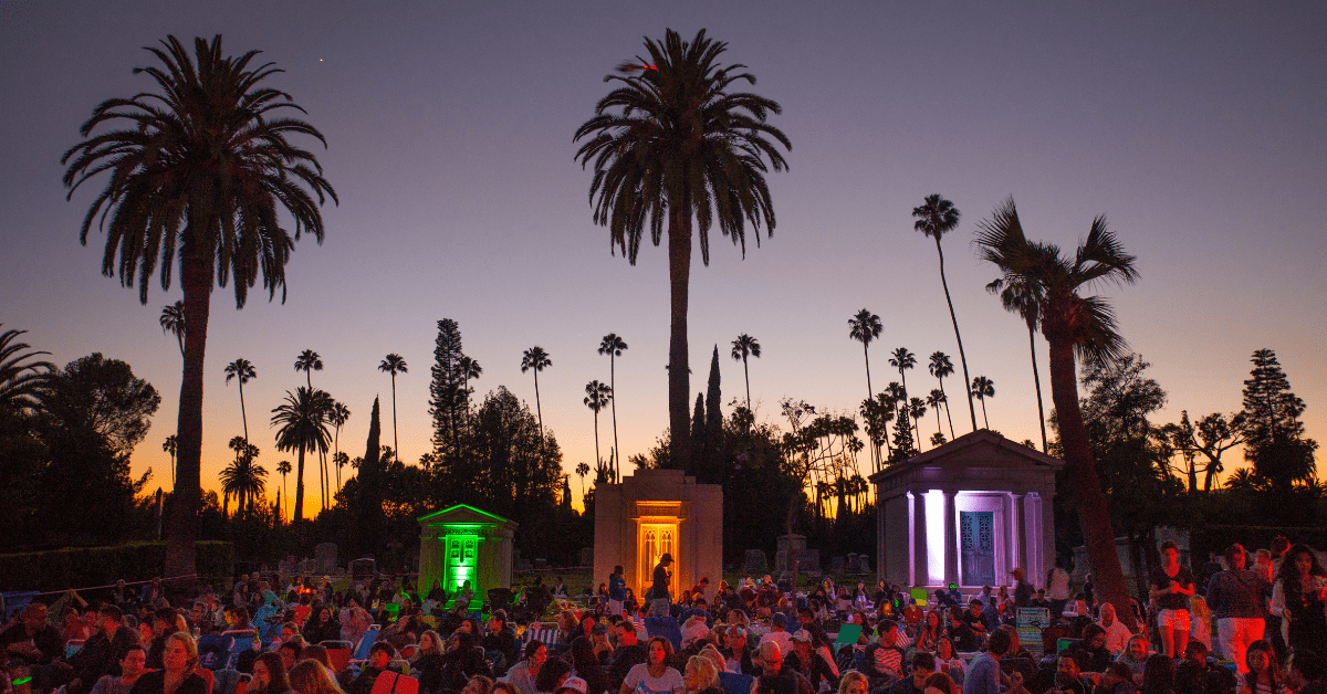 Cinespia Outdoor Movies at Hollywood Forever Cemetery. Image credit: Kelly Lee Barrett © Cinespia.org