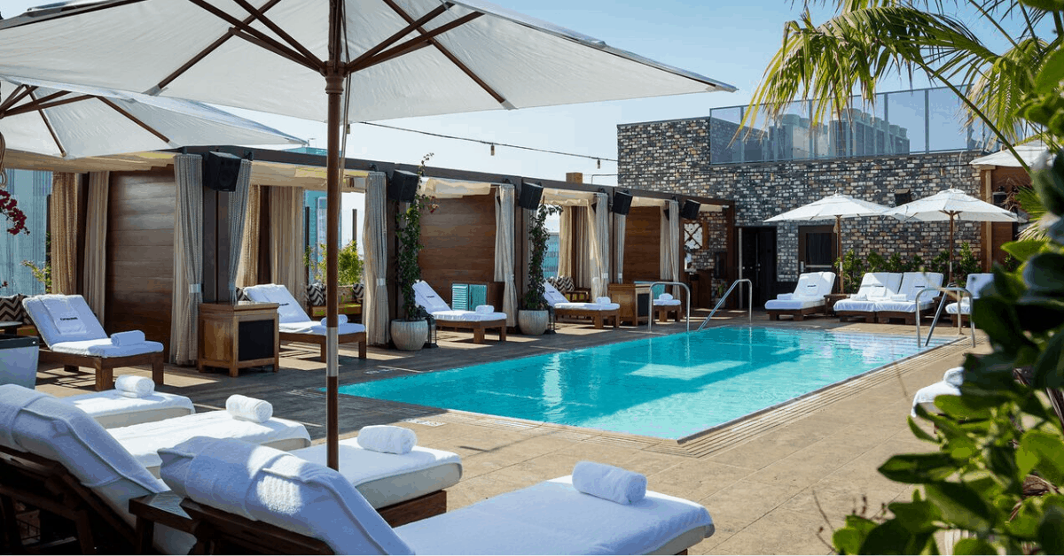 The pool area at Dream Hollywood. Image credit: Dream Hollywood