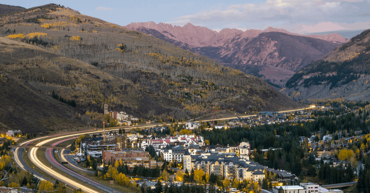 The town of Vail, Colorado sits nestled within the Rocky Mountains. Image credit: bauhaus1000/iStock