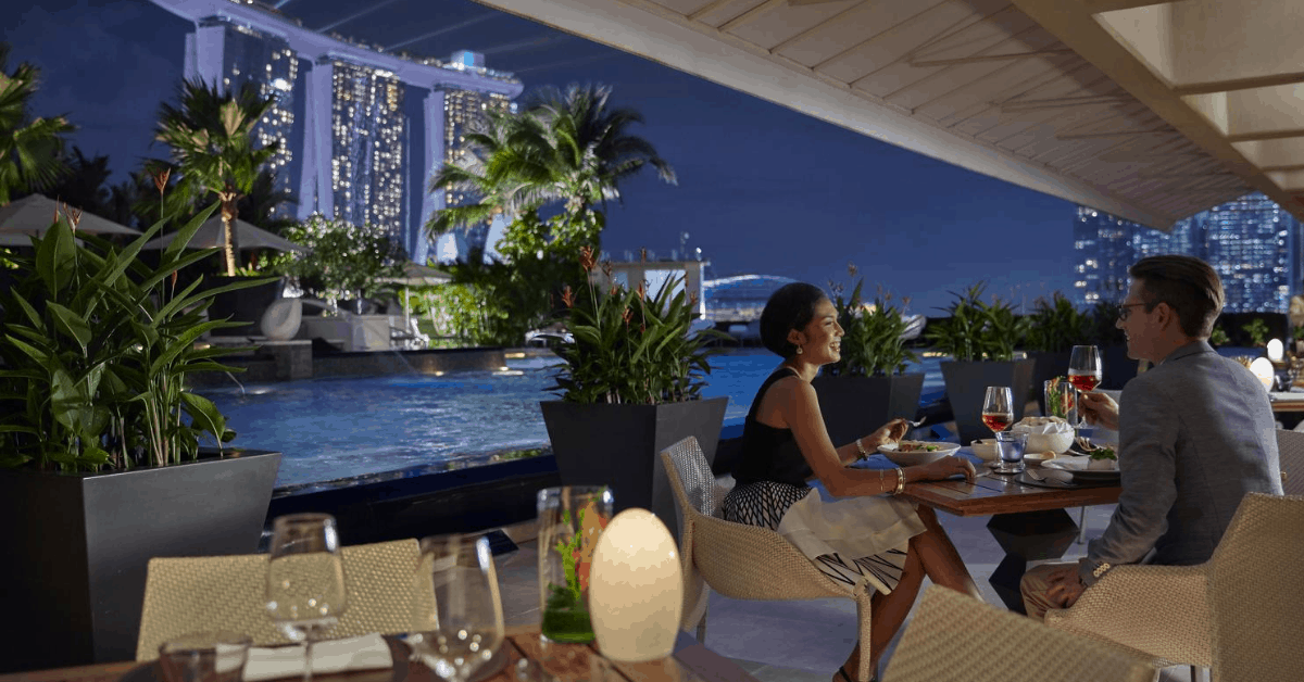 The Dolce Vita terrace at Mandarin Oriental, Singapore. Image credit: Mandarin Hotels