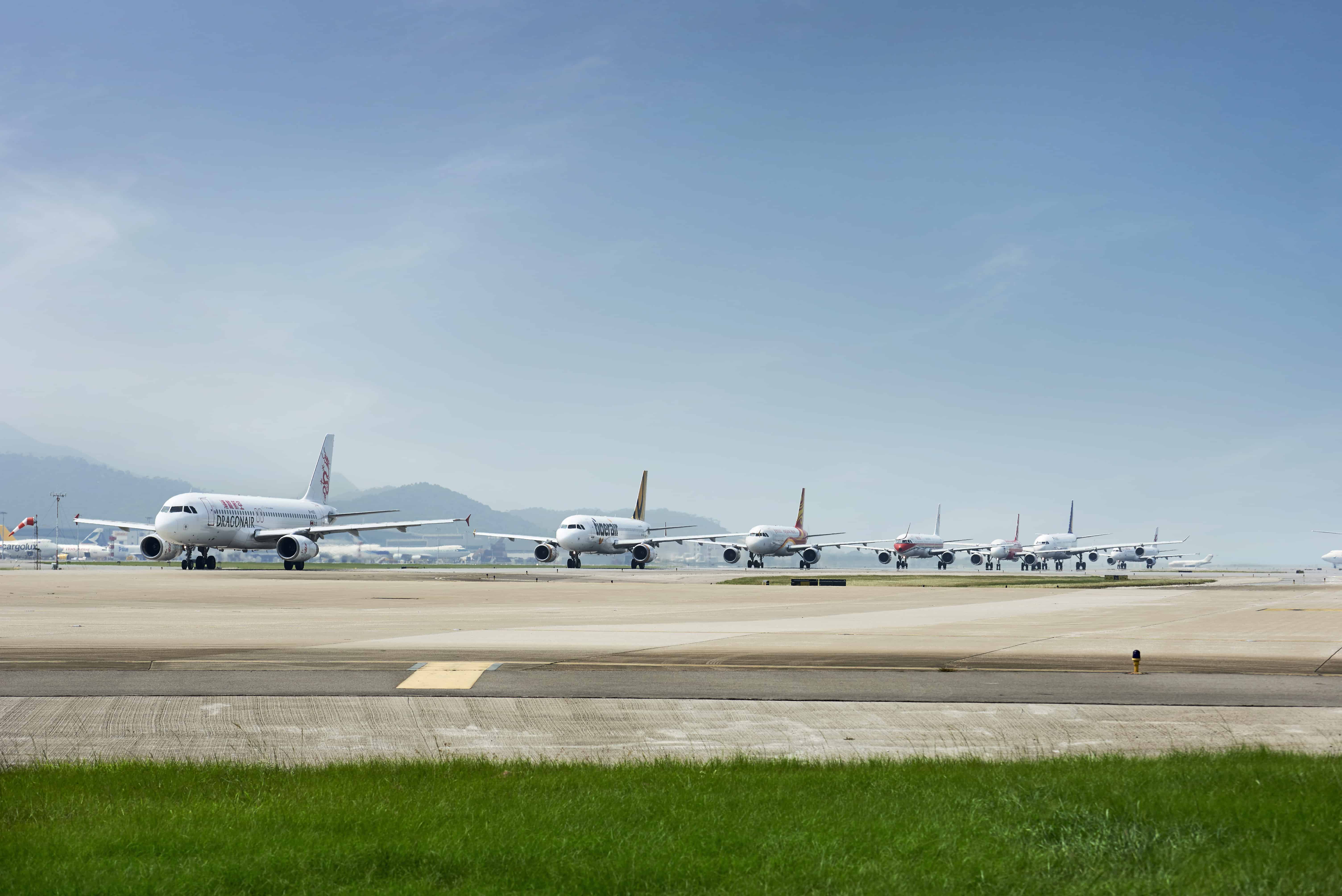 The airfield at Hong Kong International Airport
