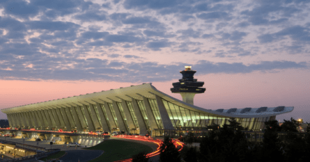 The exterior of Dulles International Airport. Image credit: Skyhobo/iStock