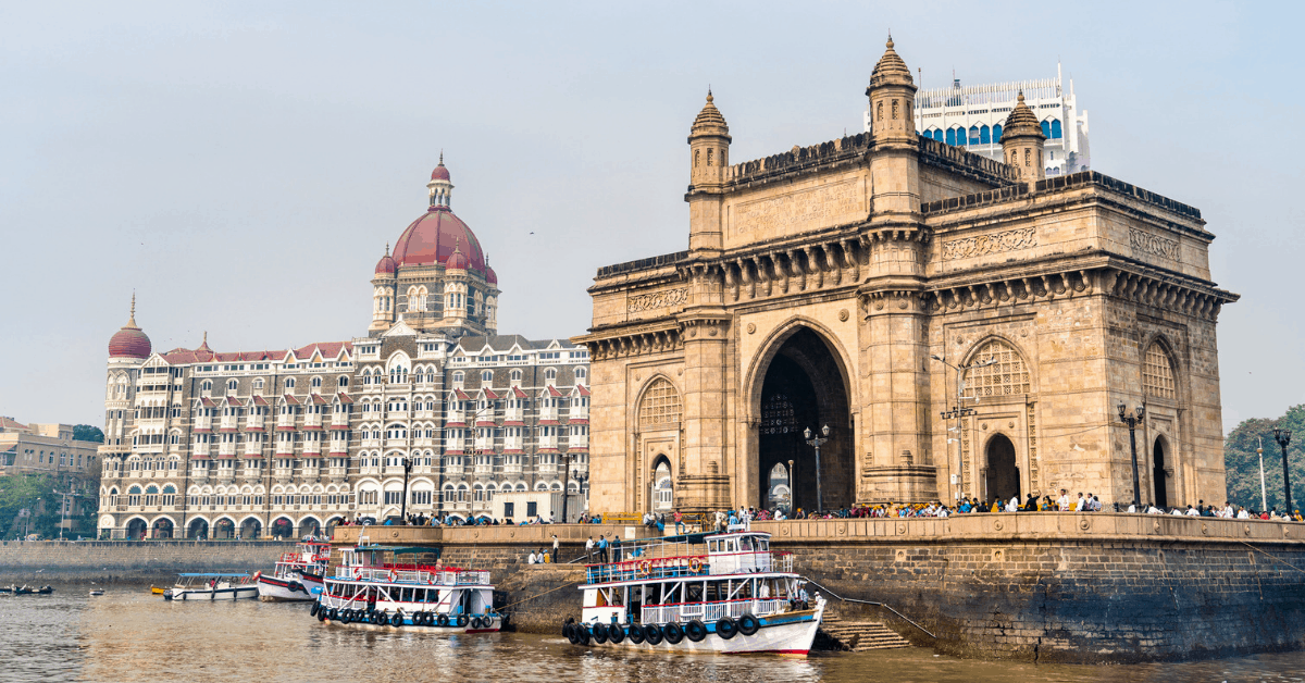The Gateway of India and Taj Mahal Palace as seen from the Arabian Sea. Image credit: Leonid Andronov/iStock