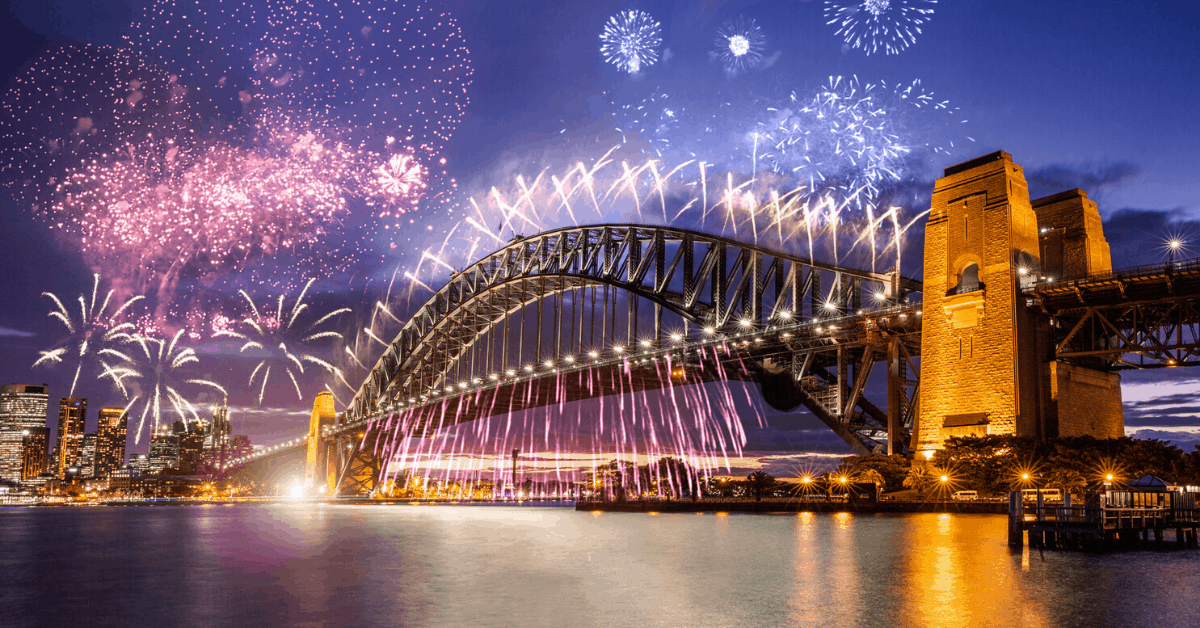 New Year's Eve celebrations in Sydney. Image credit: New Year's Eve fireworks and celebrations in Sydney, Australia. Image credit: LeoPatrizi/iStock
