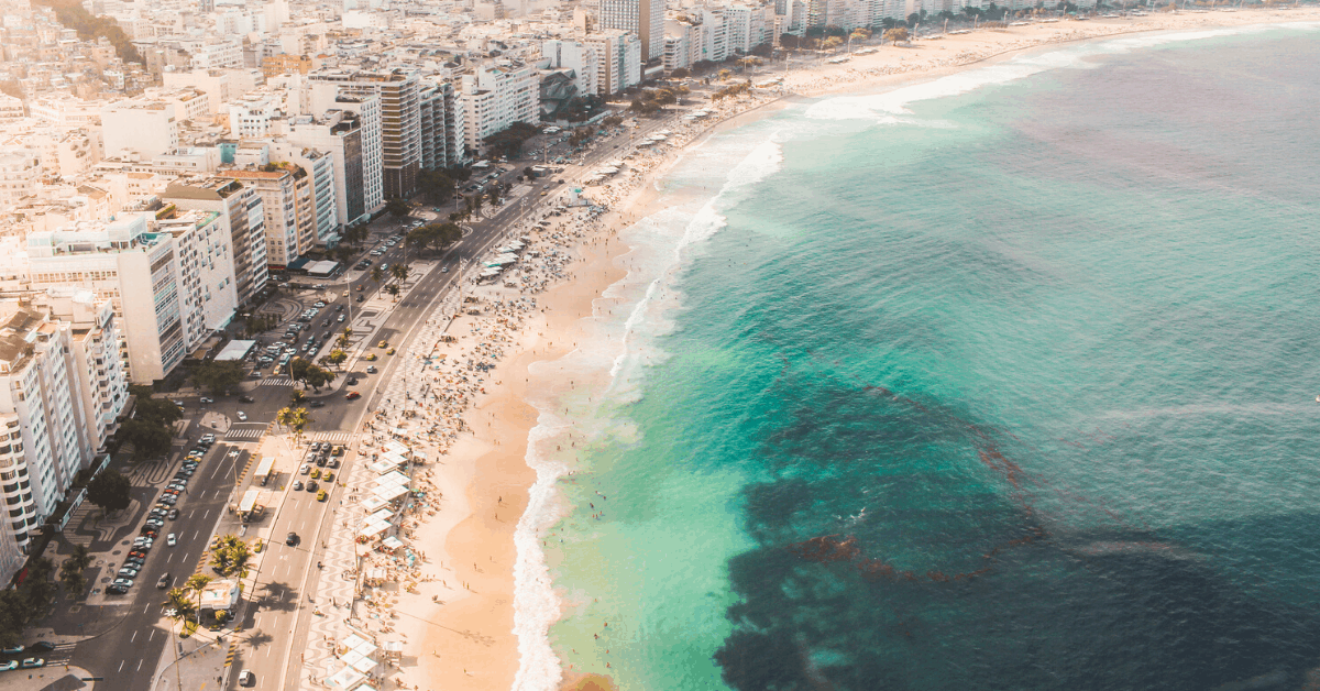 Aerial view of Copacabana beach in Rio de Janeiro. Image credit: Cleber Macedo/iStock