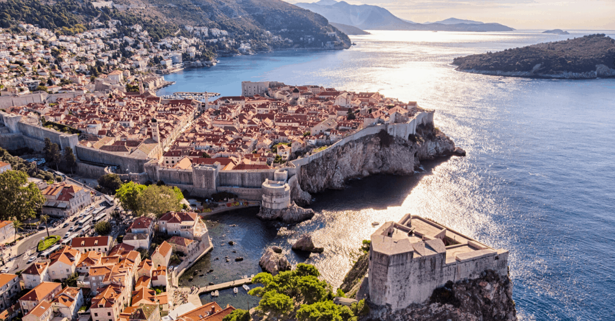 Aerial view of Dubrovnik, the main filming location for the fictional city of King's Landing in 
