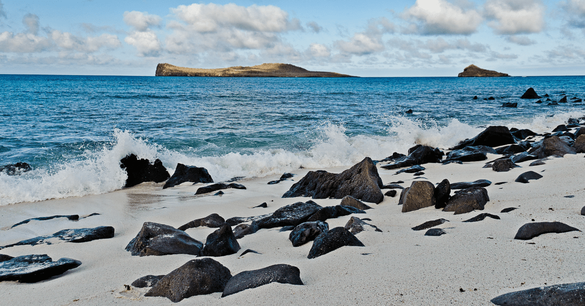 Rocky shores of the Galapagos Islands.