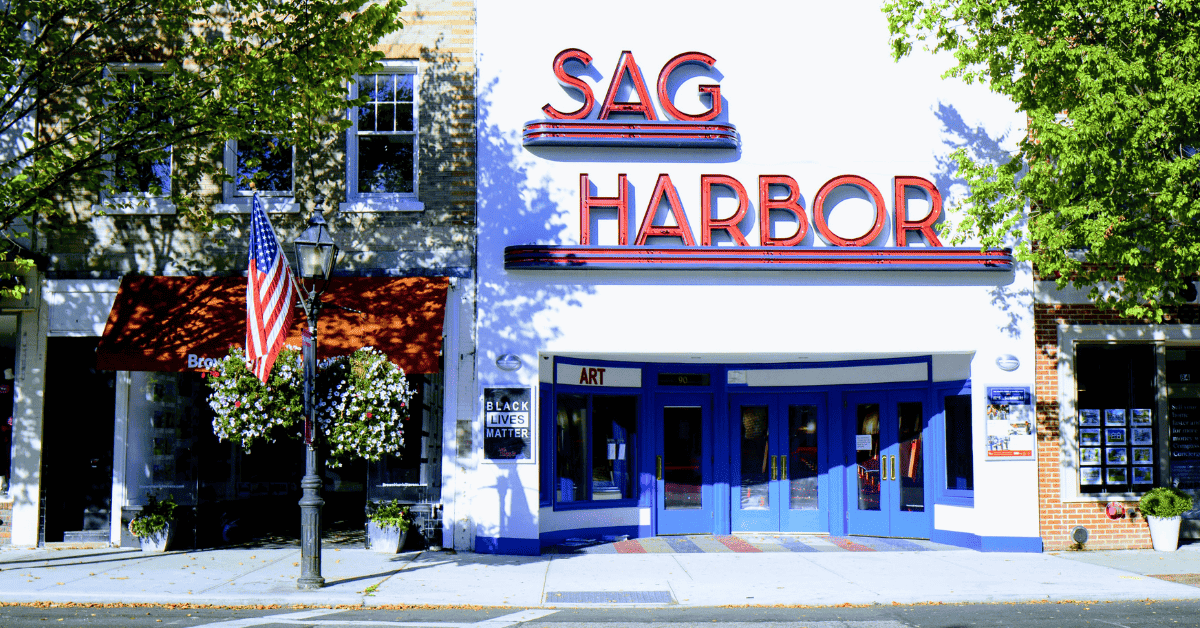 a building with a sign that says sag harbor.