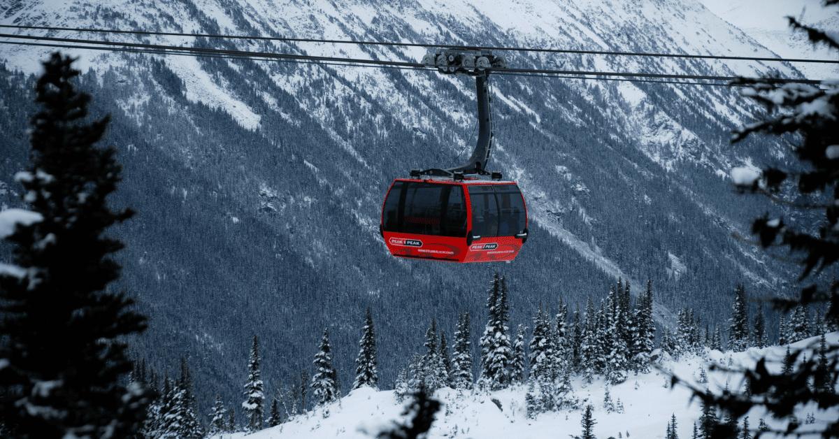 a gondola in the snow